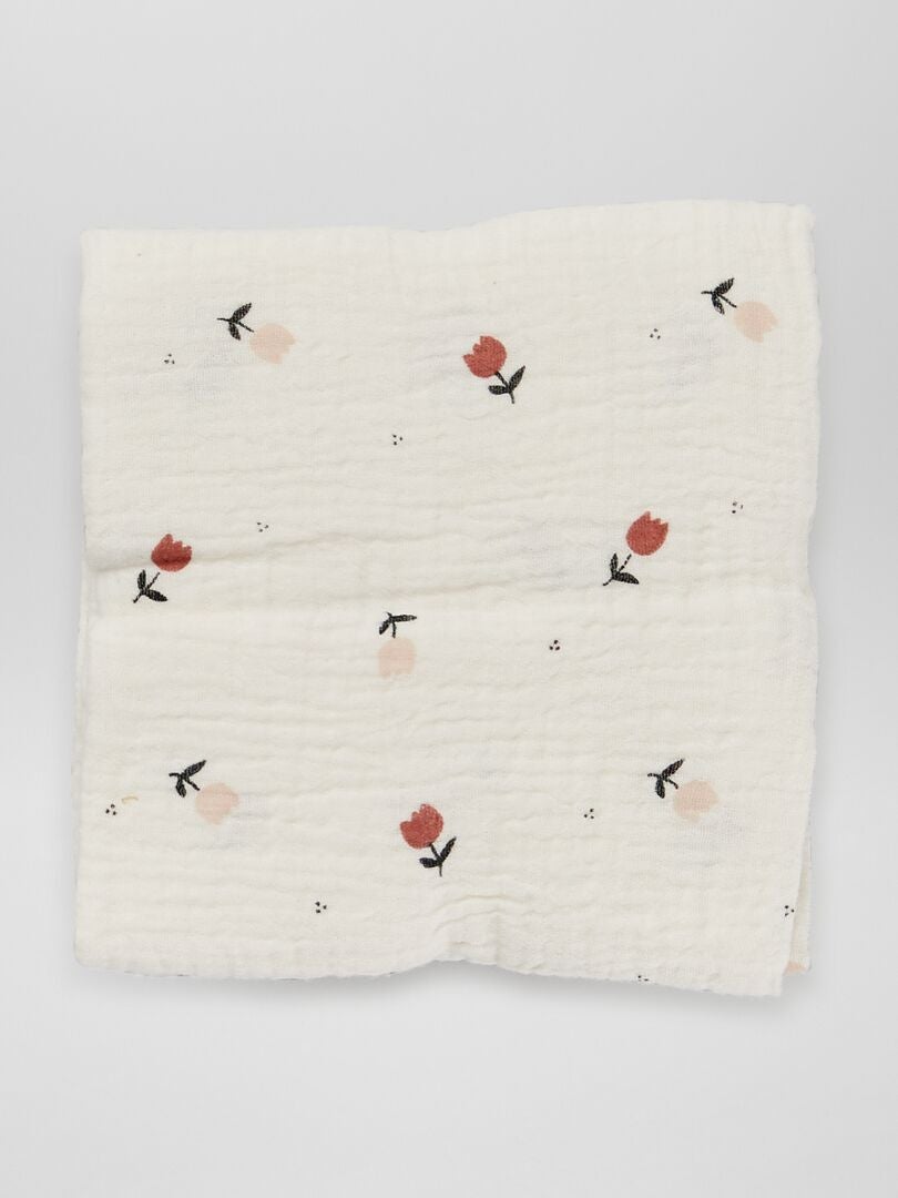 Set van 3 katoenen gaasdekens - WIT