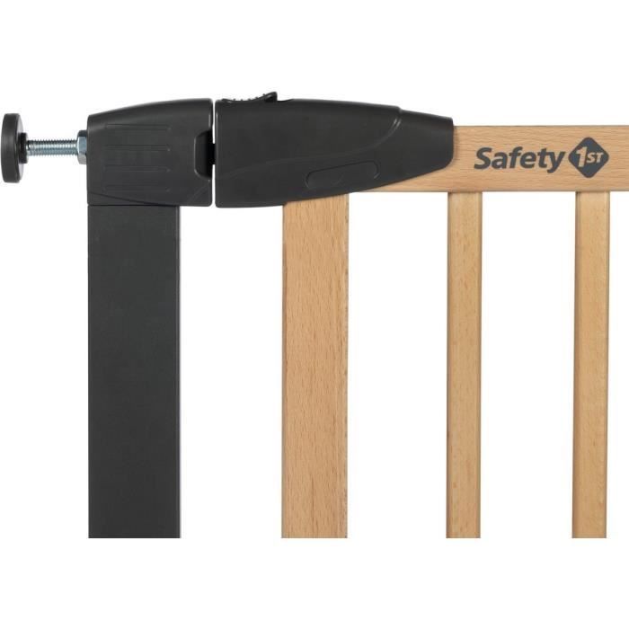 SAFETY 1ST Simply Close Gate, wood & metal, pressure-mounted, 73-80 cm (94 cm with extension), no drilling required, one-hand opening, wood