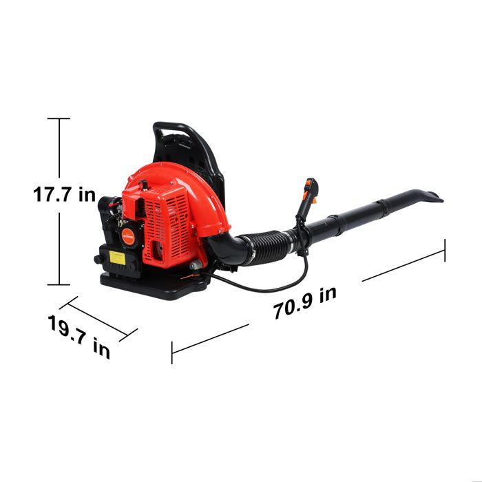 Schneefräse mit Rucksackantrieb – Schneefräse – EB650 – 63 cm³ – 665 CFM – 2-Takt – 6800 U/min – Rot – 180 x 50 x 45 cm
