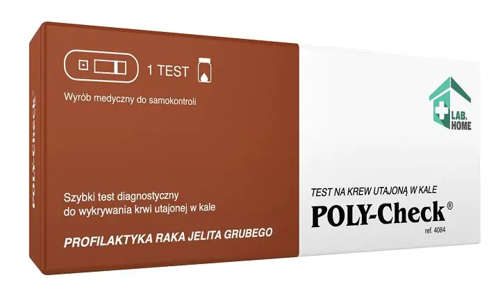 LabHome Poly-Check, Szybki test diagnostyczny do wykrywania krwi utajonej w kale
