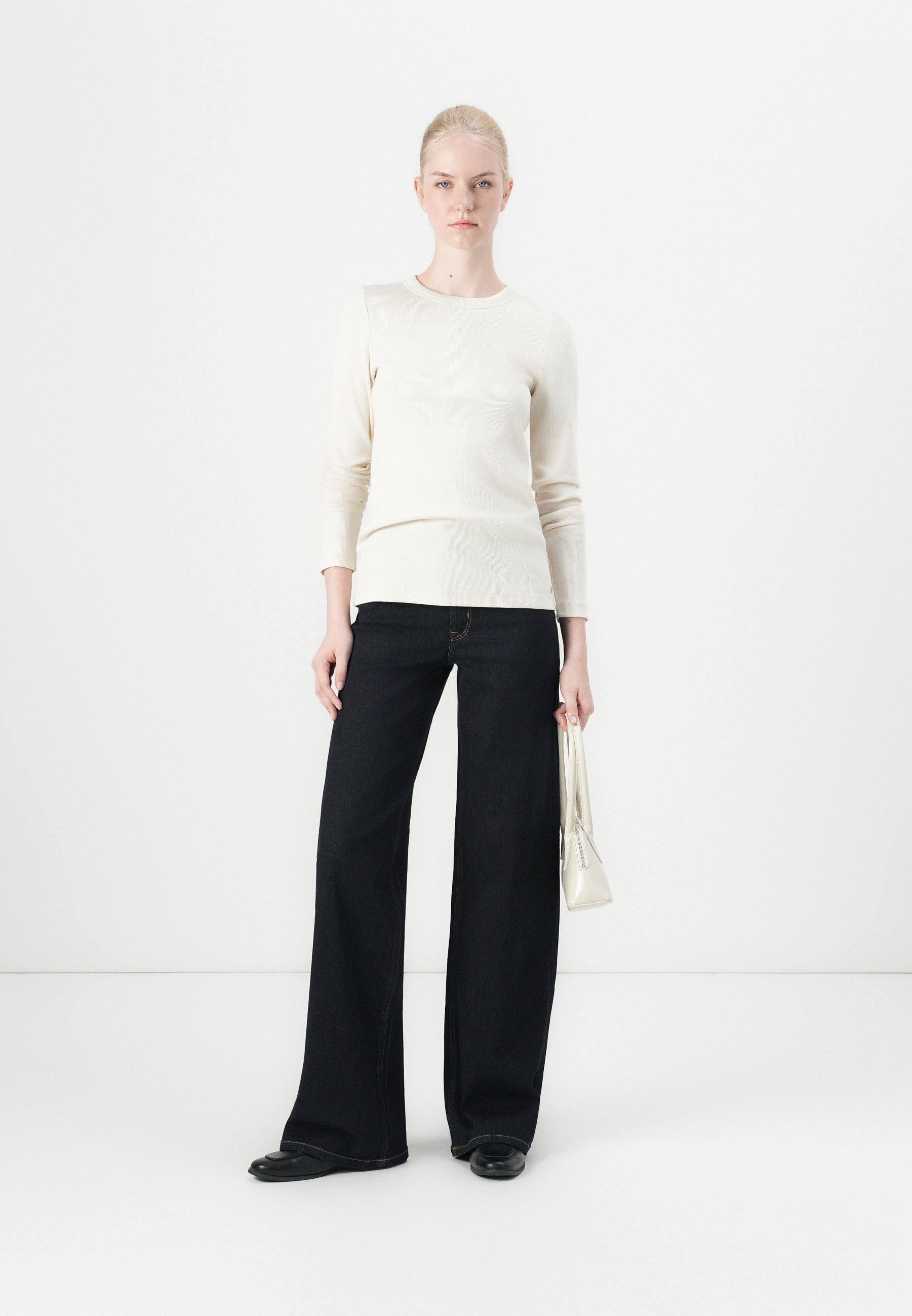 ONLY ONLMADISON BLUSH WIDE - Široké nohavice - tmavě modrá denim