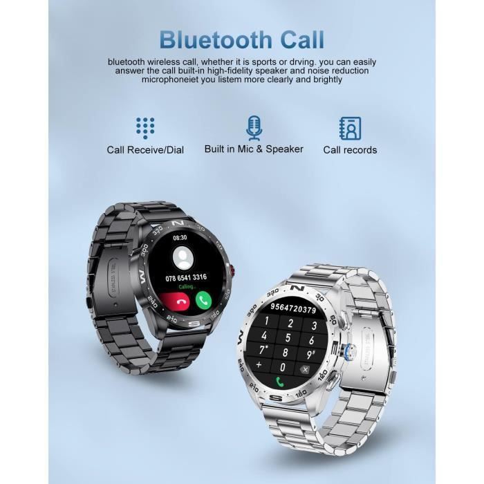 Smartwatch Bluetooth Appels Pour Android Ios 1,32 Pouces Écran Tactile Complet Ip67 Étanche 20 Modes Sport Tracker D'Activité[J6407]