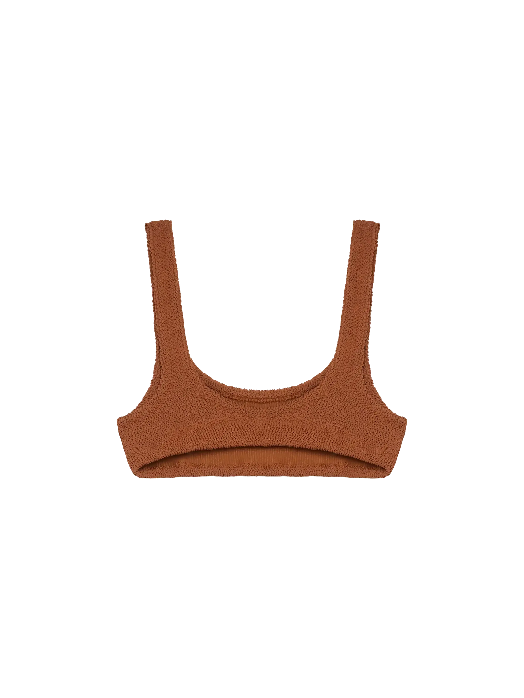 Top bralette clásico arrugado Naima color marrón camel