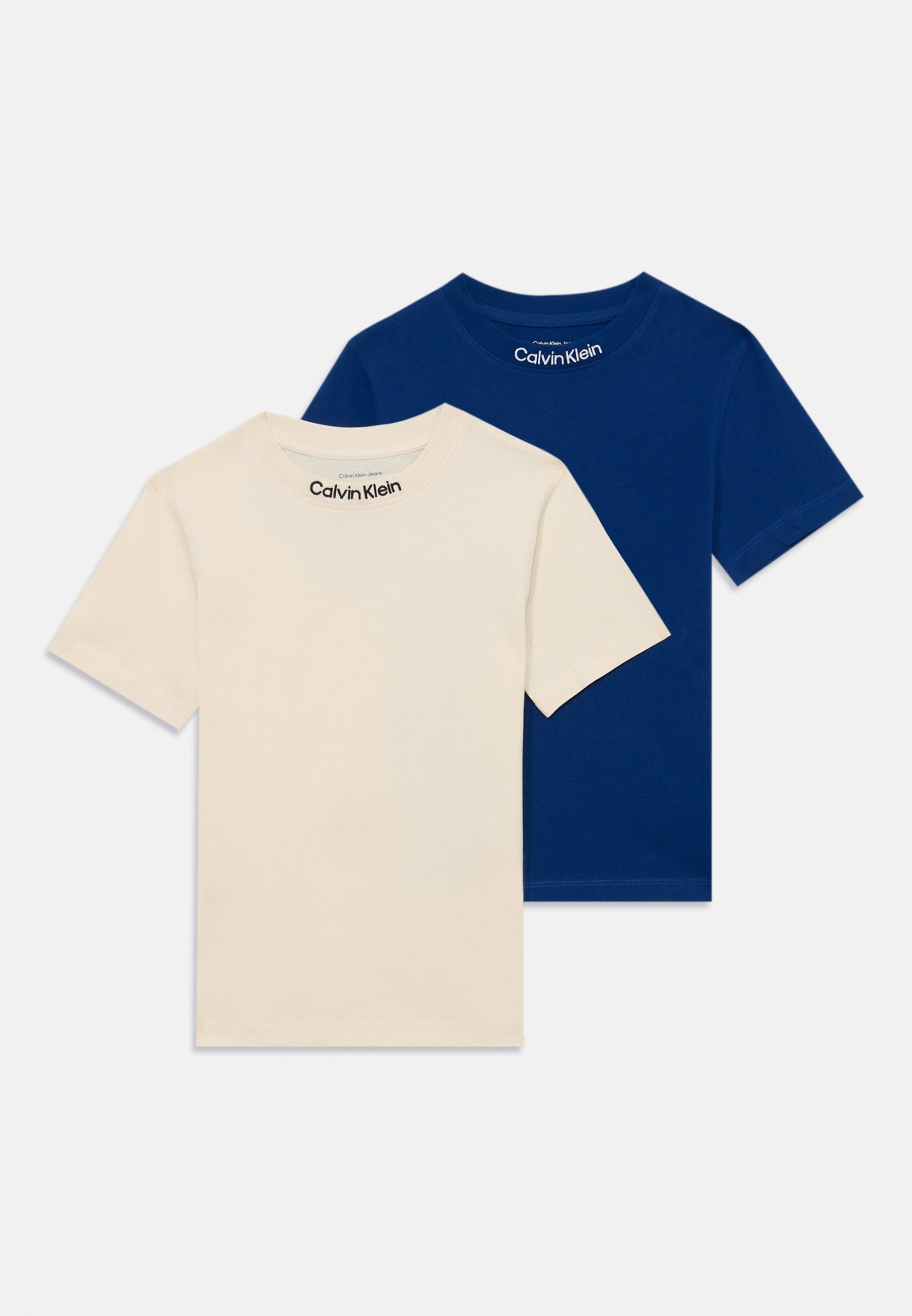 Calvin Klein Jeans LOGO TEE UNISEX 2 PAKKI - Printitud T-särk - julge sinine/valgehall