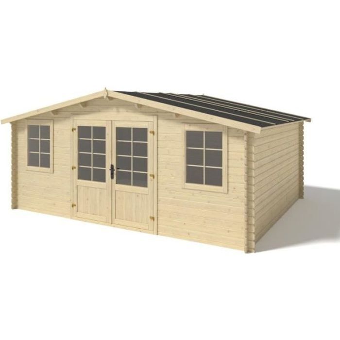 Abri de jardin en bois   20m2   5x4m   Ep. 28mm   Couleur: naturel | DOM526 | ALTANKA
