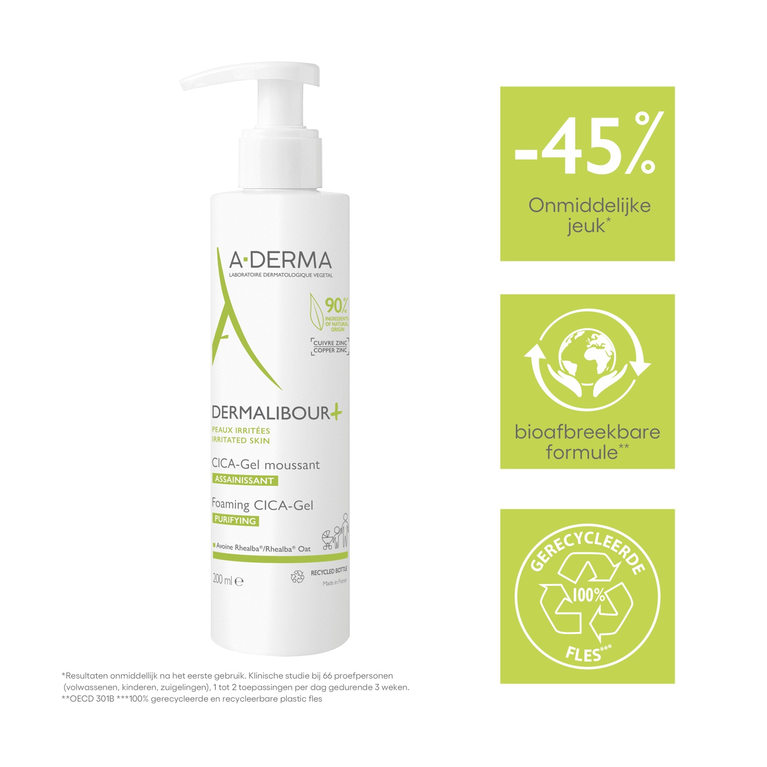 A-DERMA Ansiktsrengöringsskum Dermalibour+ Skummande Cica Gel - 100 ml