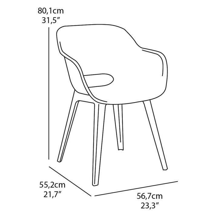 Sillas de exterior Akola - Keter - Juego de 2 - Grafito - Resina - Ergonómicas