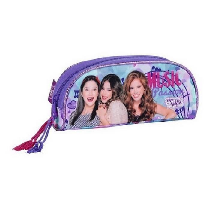 School pencil case - Violetta - Oval - 22x5x9 cm - Violet