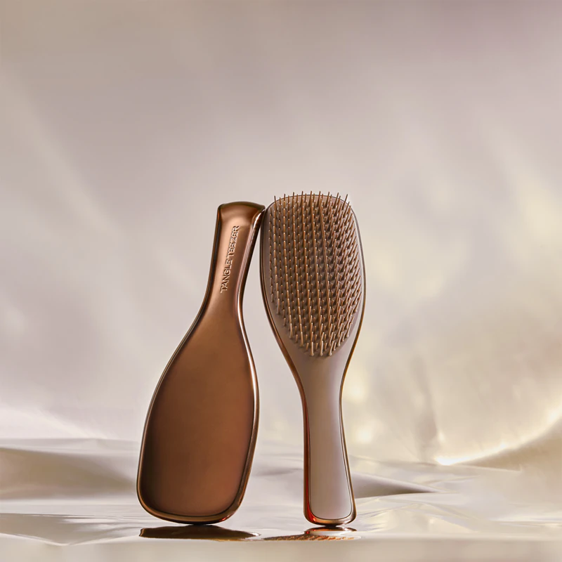 Escova plana cromada Tangle Teezer Ultimate Detangler para cabelos lisos e cacheados