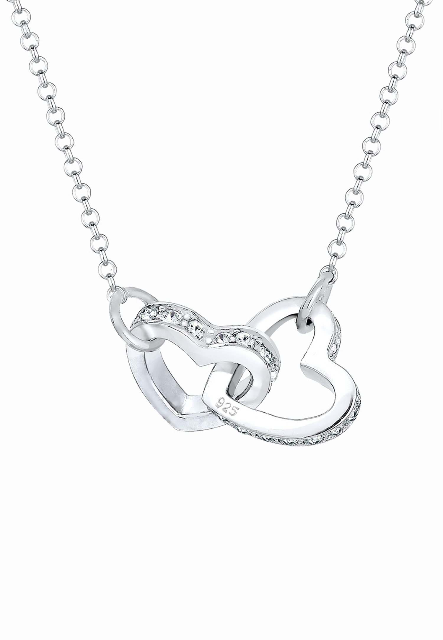 Elli Femmes Cœur Connecté avec cristaux en argent sterling 925