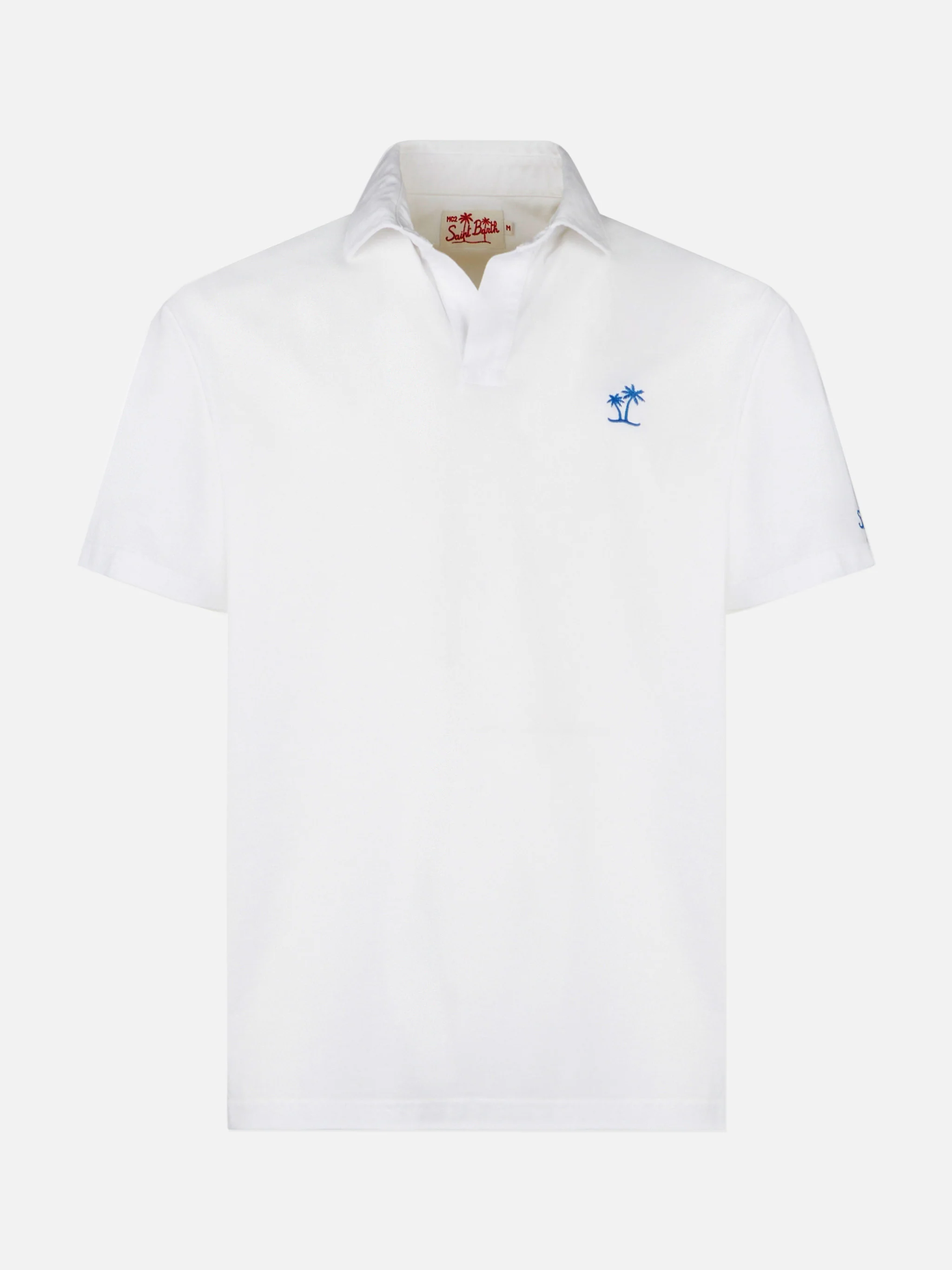 Herenpolo van wit katoenjersey