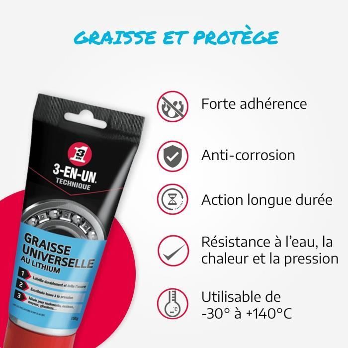 Grasa de litio universal 3 en 1 de uso técnico en tubo - 150 g