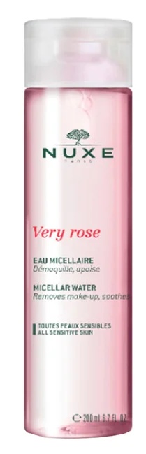 NUXE Nuxe Very Rose Eau Micellaire Sensitive Skin 400 ml Valomasis losjonas jautriai, sausai ir labai sausai odai.