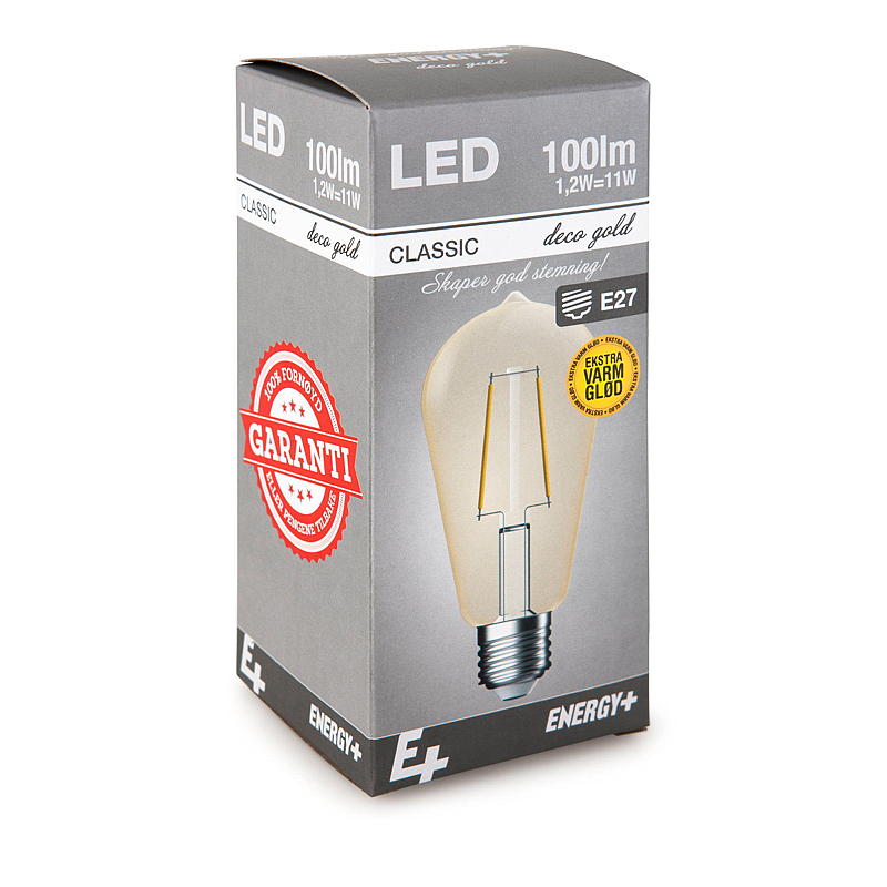 Ampoule LED basse consommation 100 lm Déco or transparent E27 ST64 E