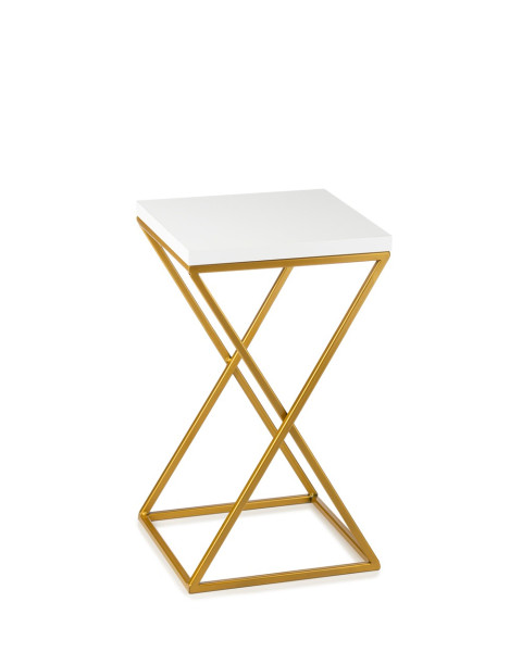 Kwietnik stojący 40 cm blat białym metal GLAM