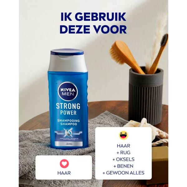 NIVEA Men Strong Power šampūnas<br>250ml - Visiems plaukų tipams