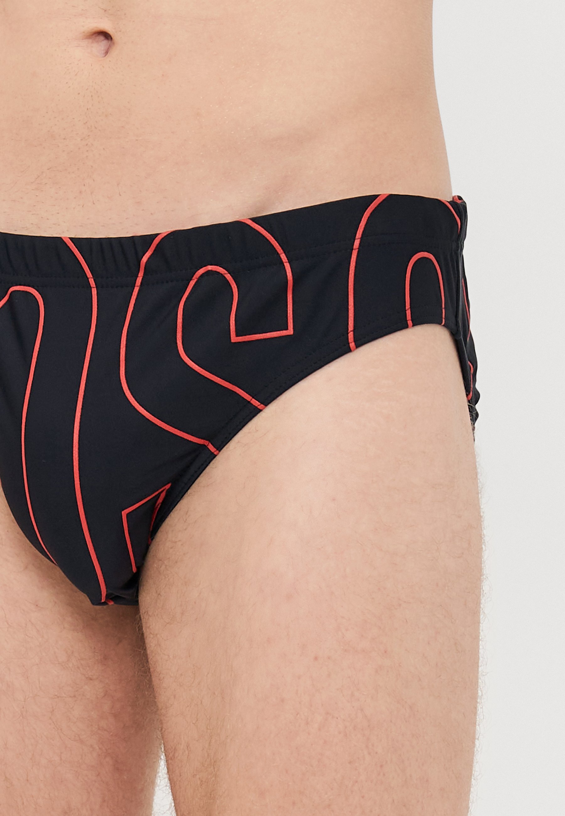 Slip da bagno MOSCHINO SWIM RUBBER LOGO - multicolore nero