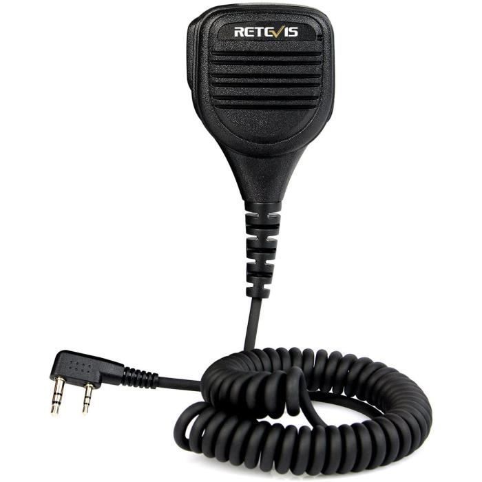Altavoz con micrófono Retevis de 2 pines para walkie-talkie, compatible con Baofeng UV-5R UV-82 BF-888S BF-88E RT5R RT86 TYT Kenwood y altavoces para caza.