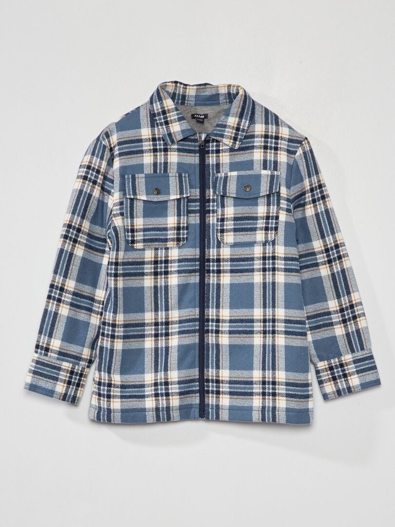 Sobrecamisa de franela a cuadros - AZUL