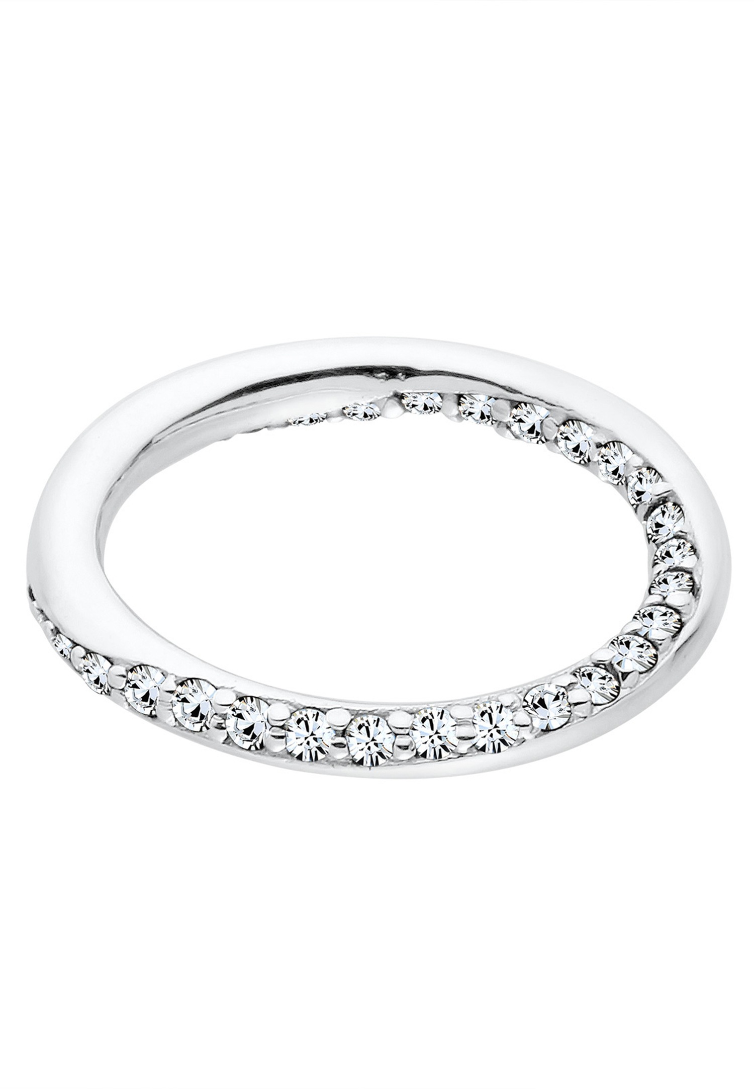 Elli Femmes bande torsadée avec cristaux en argent sterling 925
