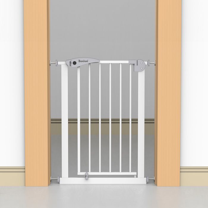 Portão de segurança Baninni Fina branco - 67 cm a 75 cm