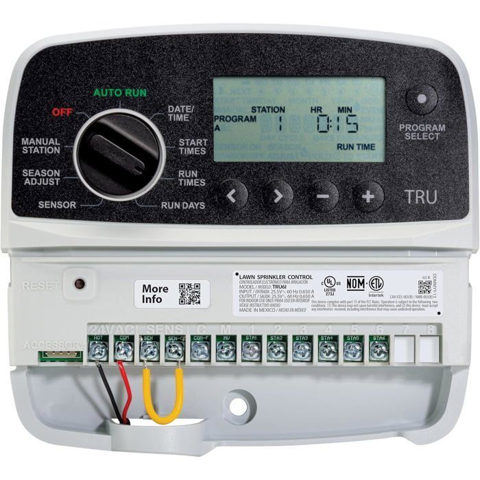RAIN BIRD 4-Wege-Bewässerungstimer – WLAN-kompatibel – Großes LCD-Display – Zonenprogrammierung