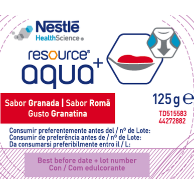Resource Aqua Granatepledrikk med geltekstur 4 x 125 g