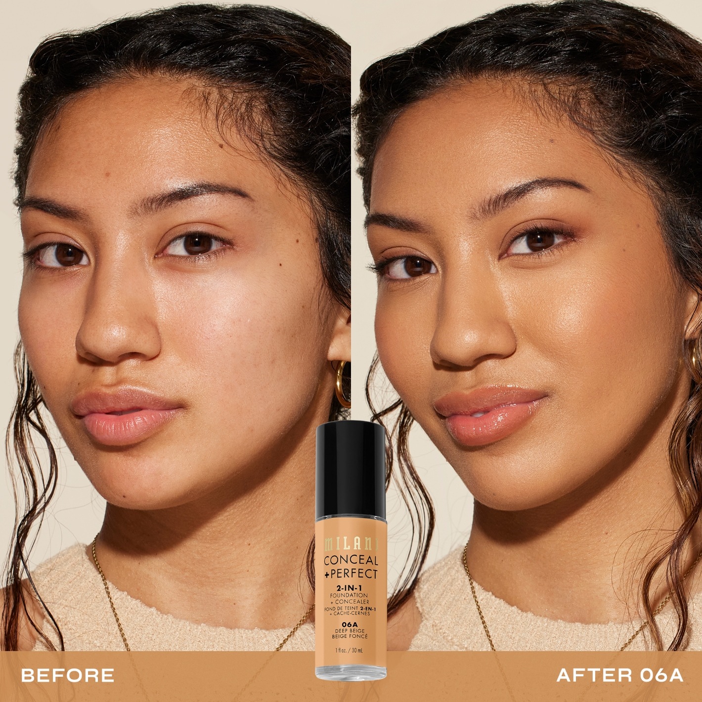 Milani Foundation 2-in-1 korektors + - 30 ml