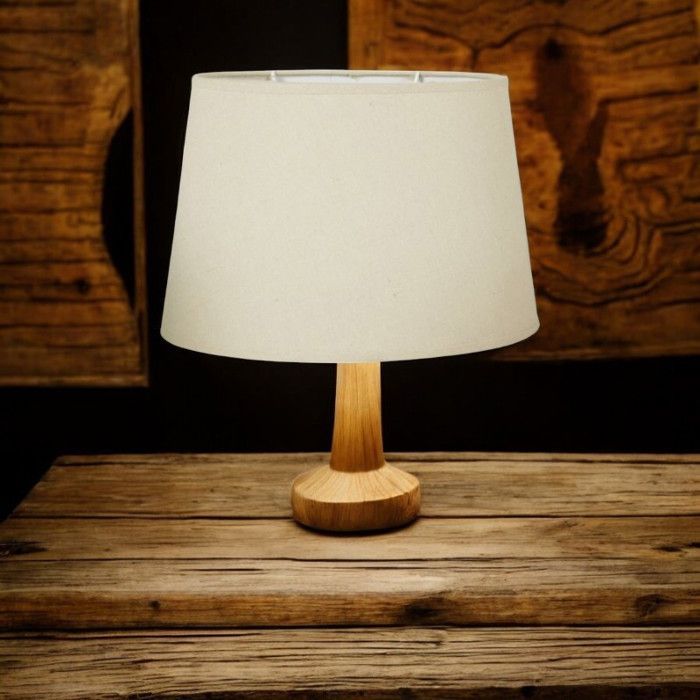 Lampenkap - Ovaal - Beige - Linnenimitatie - Voor lamp - Voet 31 cm - E27 fitting