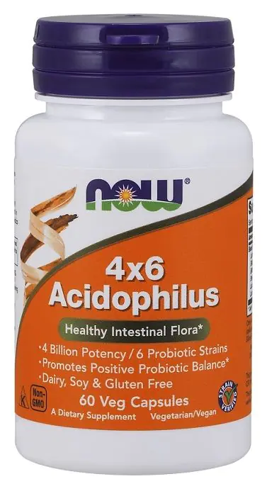 New Foods Acidophilus 4x6, Suplement diety zawierający żywe kultury bakterii, Kapsułki
