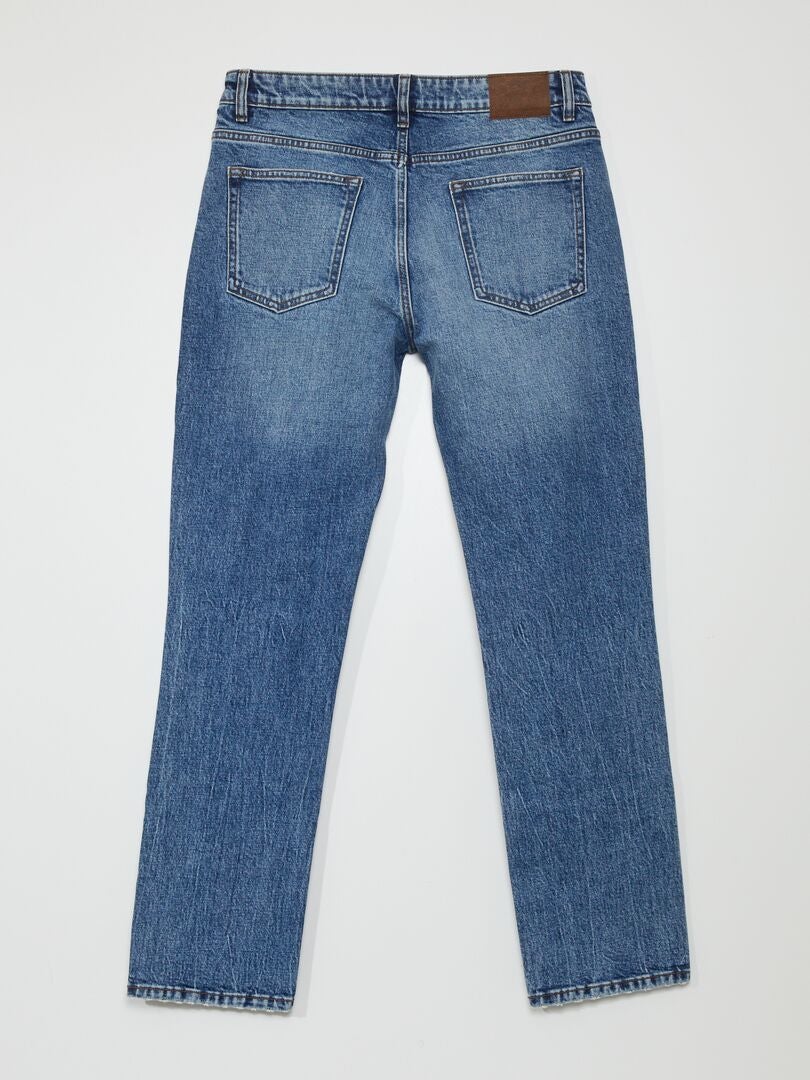 Calça jeans reta com 5 bolsos - AZUL