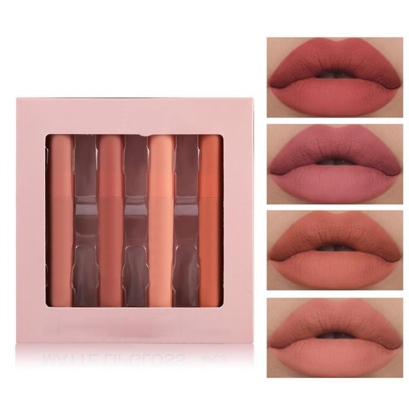 Set di 4 lucidalabbra multicolore a lunga durata, impermeabili, antiaderenti, rossetto liquido opaco, cosmetici per labbra, trucco TSLM1