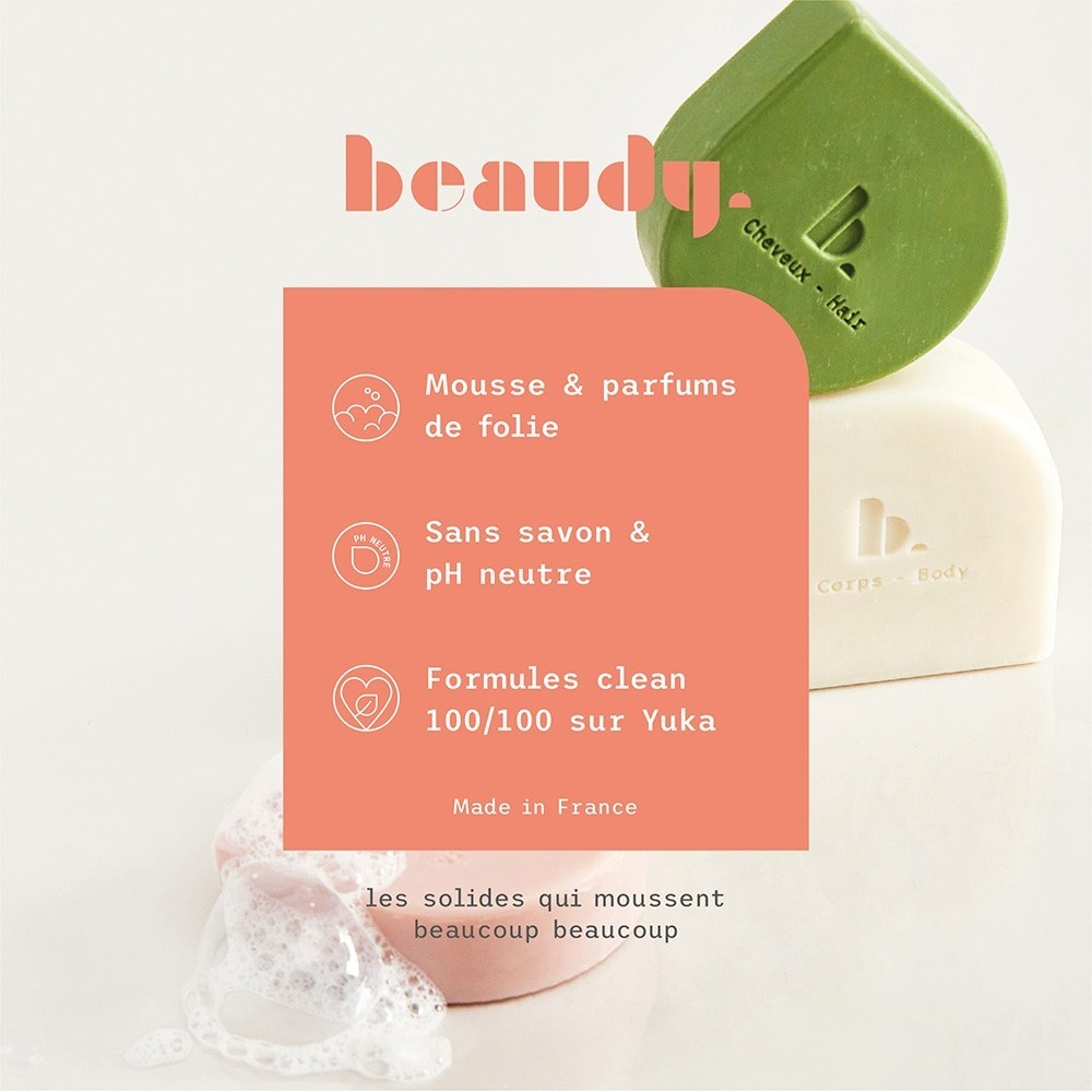 Beaudy Nettoyant Visage Solide - Beurre de Karité & Argile Rouge