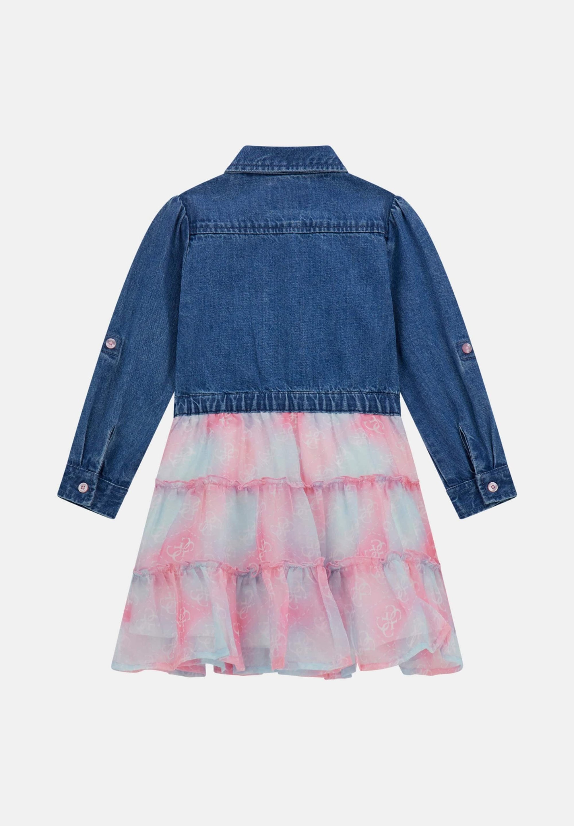 Džínové šaty Guess - modro-růžové