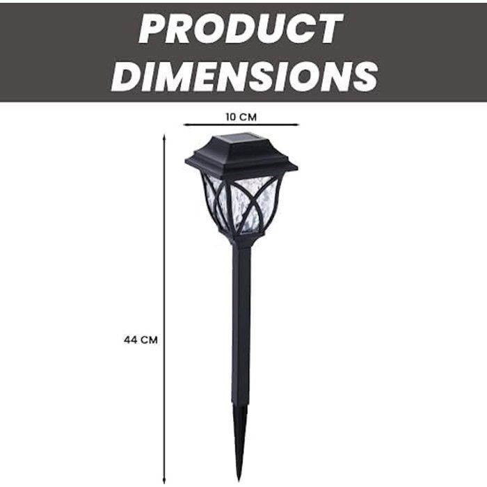 Lampe solaire - Lot de 4 - LED blanc chaud - Lampes solaires pour jardin extérieur - Éclairage solaire de jardin - Éclairage extérie