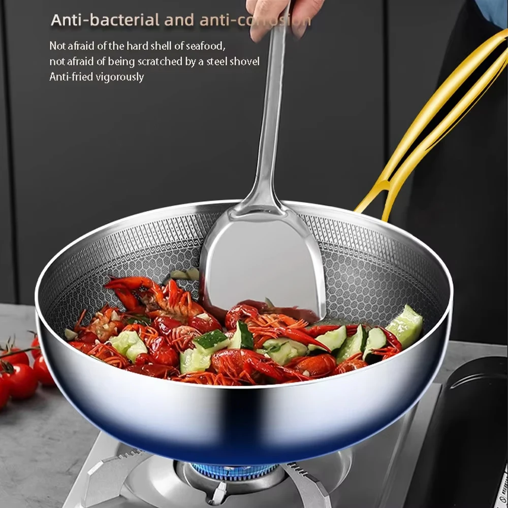 Poêle à frire en acier inoxydable 316, wok antiadhésif, cuisson alvéolée, casserole pour steak, compatible gaz et induction, ustensiles de cuisine.
