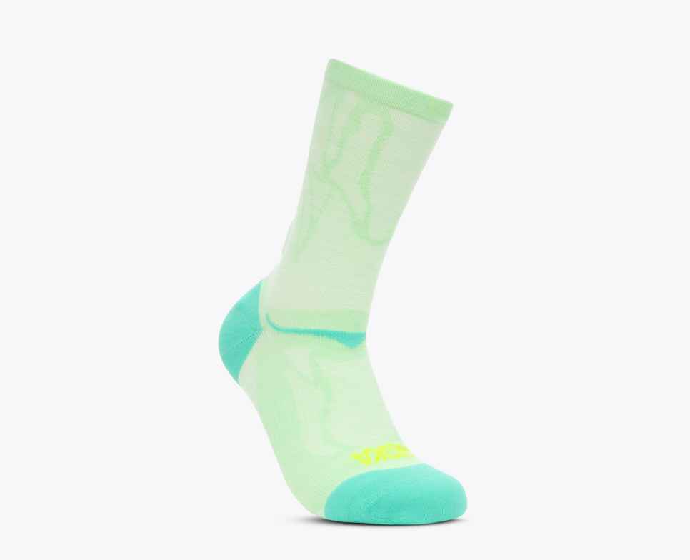 HOKA Clifton Crew Run Socken Minze Fluorit