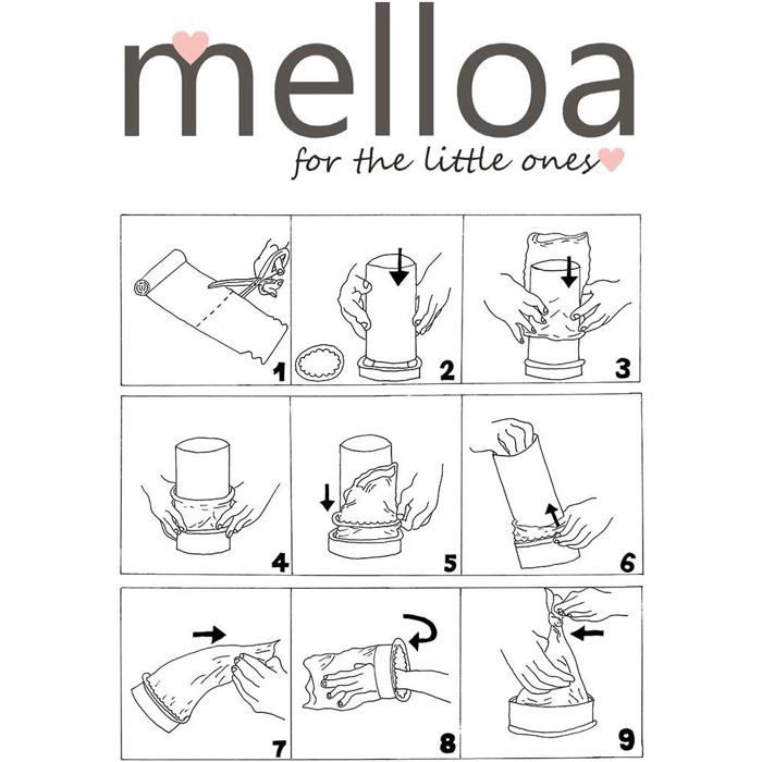 Filme de Refil para Cesto de Fraldas Melloa – À prova de odores, compatível com Tommee Tippee Sangenic & Tec, Simplee, Twist & Cli