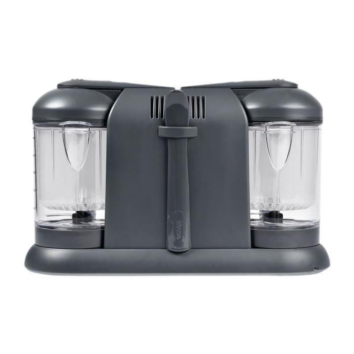 BÉABA - Babycook Duo - Robot da cucina 4 in 1 per pappe, frullatore e cuocipappe - Cottura a vapore rapida - Capacità XXL 2200 ml - Grigio scuro