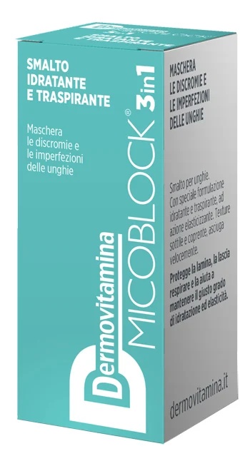 DERMOVITAMINA Dermovitamina Microblock 3 em 1 esmalte hidratante e respirável para unhas 5 ml turquesa