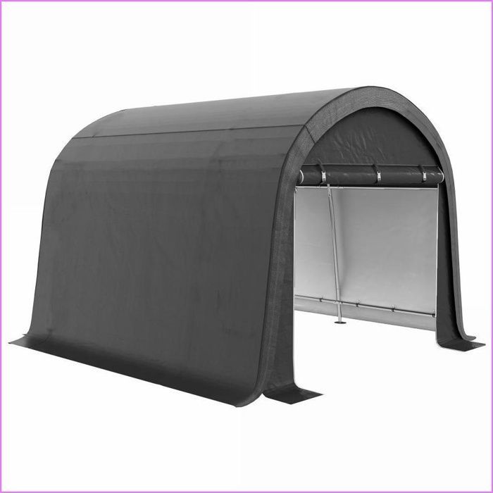 Cochera Outsunny - 3x3m, protección UV, impermeable, acero/PE - Gris