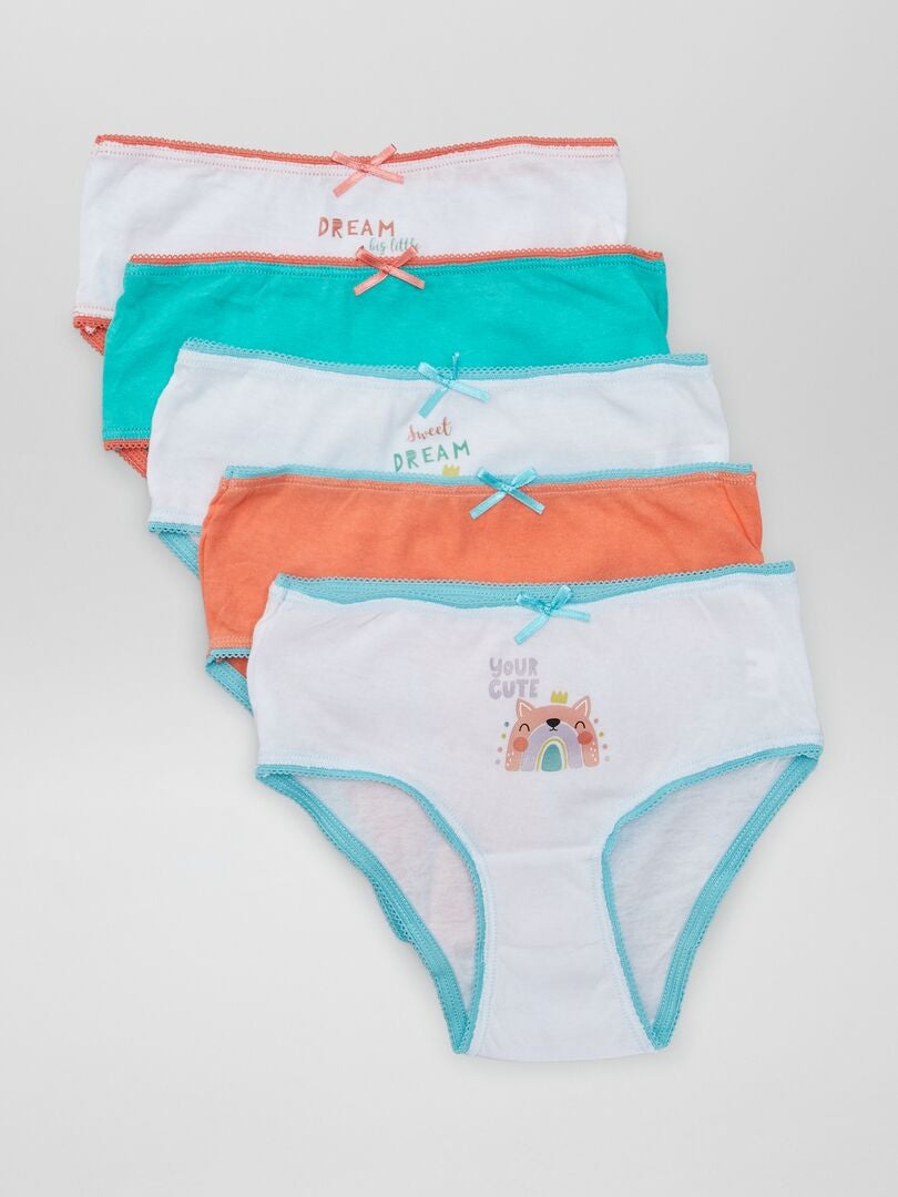 Set van 5 bedrukte slips - ROZE