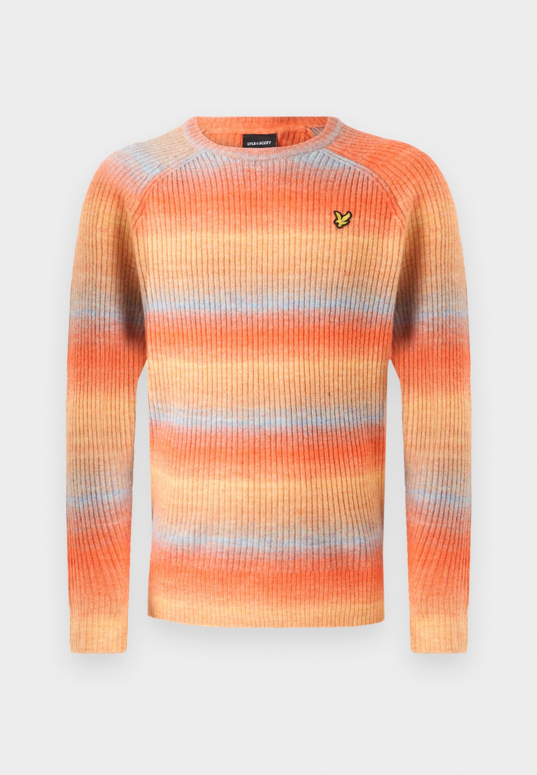 Lyle & Scott geribbelde ombre trui - Trui - ketchup/strobeblauw