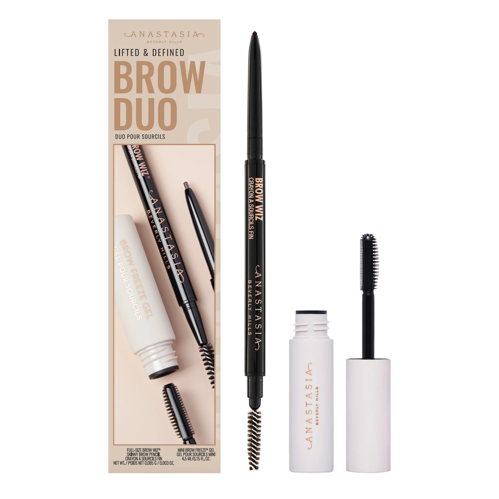 Cutie cadou Duo pentru sprâncene liftate și definite, maro mediu - Anastasia