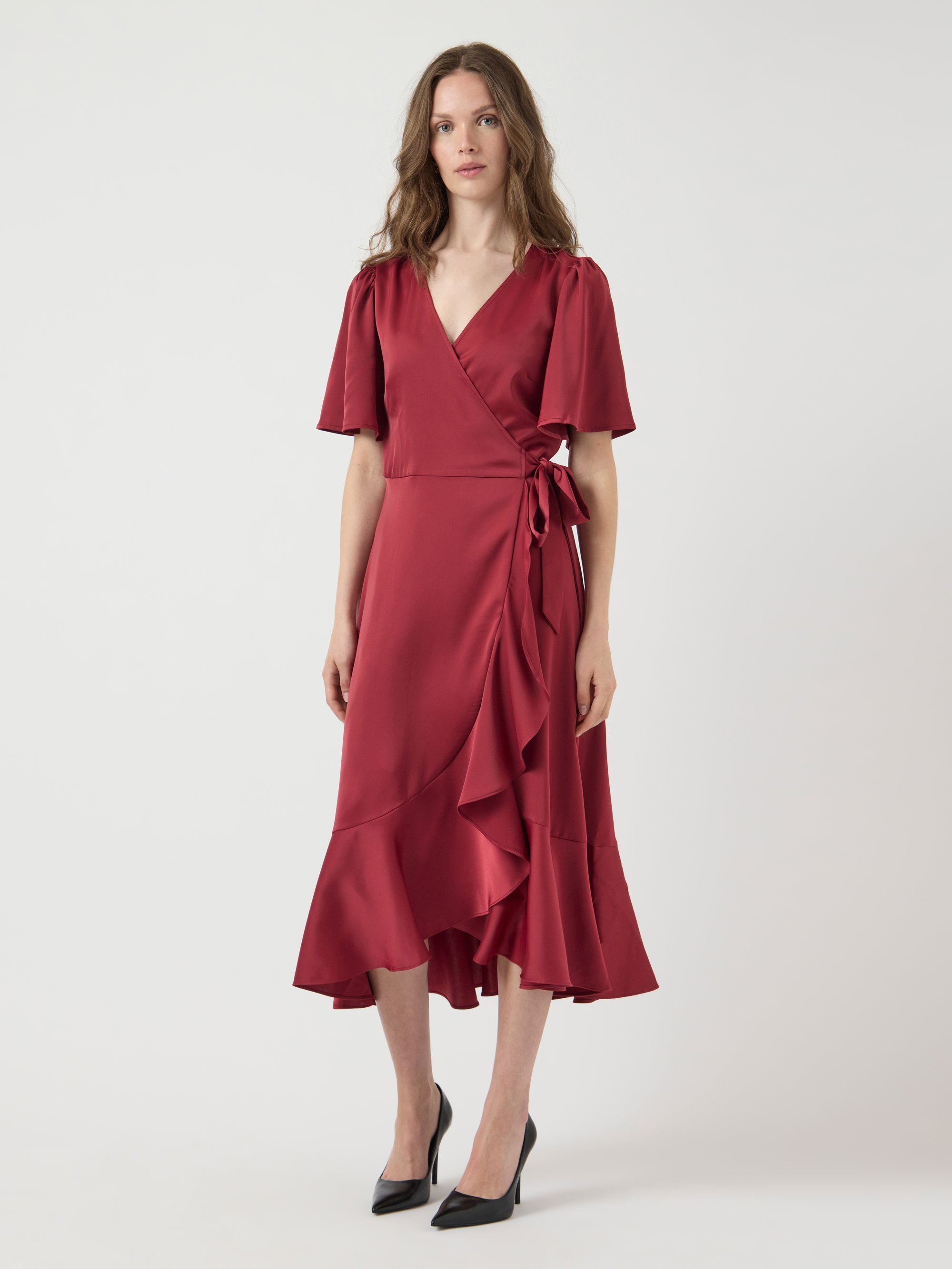 YAS YASTHEA MIDI WRAP DRESS - Feestkleding - Tibetaans rood