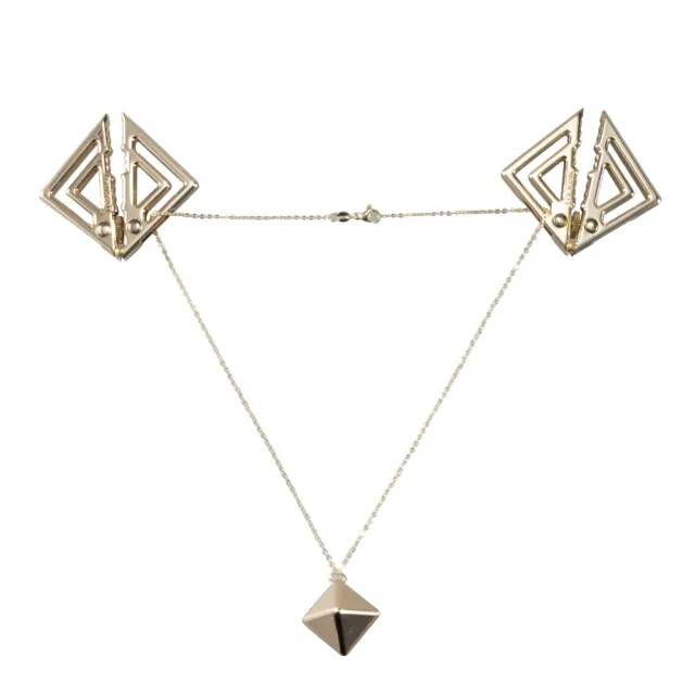 Pinces à tétons réglables Lockink avec pendentif lourd, or