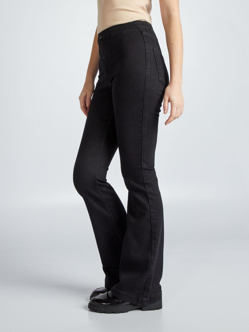Jeansy dzwony/bootcut z wysokim stanem - CZARNE