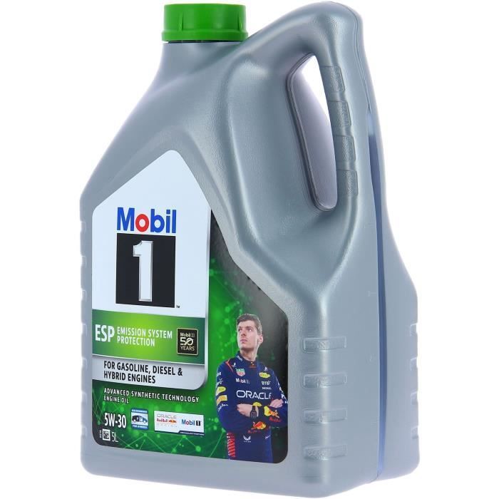 Aceite sintético para motor 5W-30 ESP - MOBIL 1 - Formula-P - Lata de 5 L - Gasolina y diésel - Limpieza
