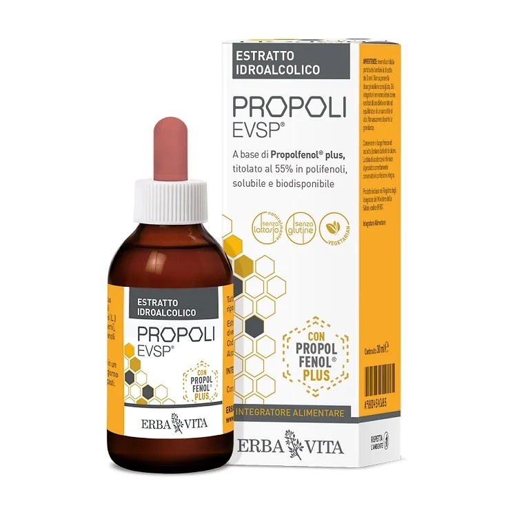 ERBA VITA Erba Vita Propolis EVSP Hydroalcoholisch extract Voedingssupplement voor het immuunsysteem 30 ml Wateroplosbaar