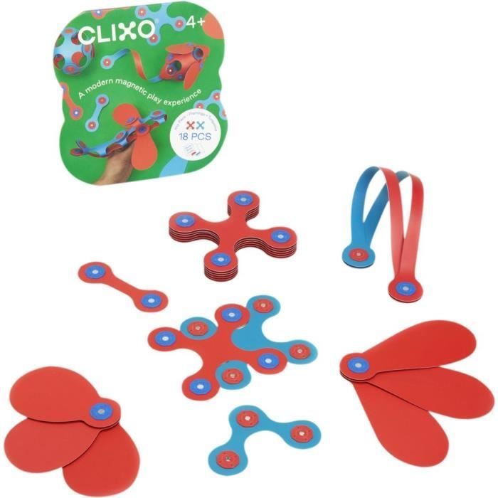 Itsy CLIXO - Flamingo/Turquoise - GIPSY TOYS - Jeu de Construction Magnétique - Jouet Educatif et Créatif - 18 pcs - Dès 4 ans